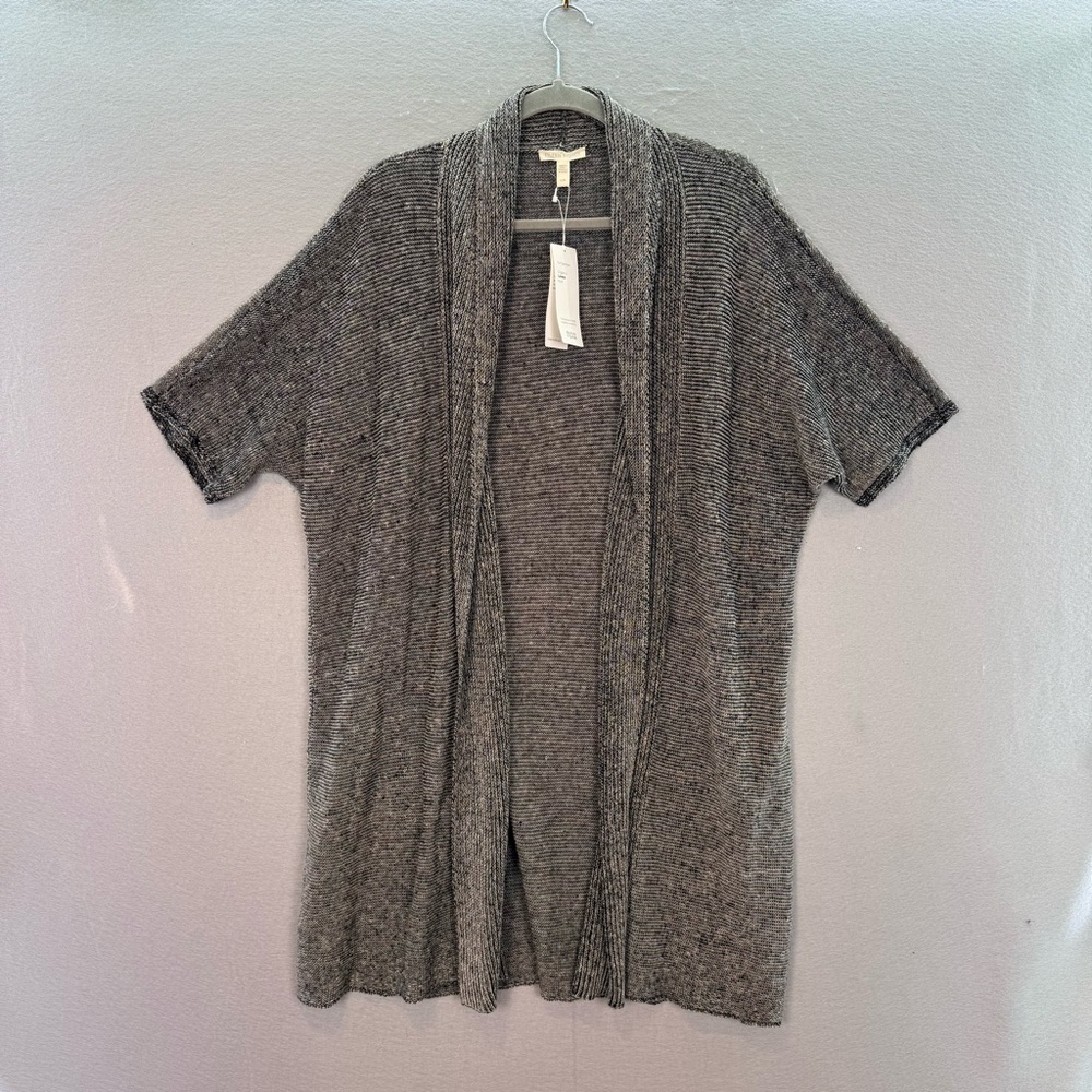 Eileen Fisher - NWT women’s organic Linen knit open front cardigan mid length L